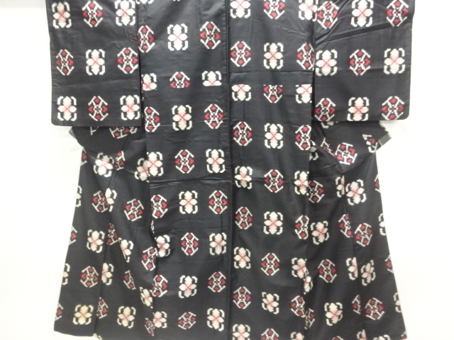 JAPANESE KIMONO / ANTIQUE KIMONO / MEISEN / SILK / WOVEN FLOWER